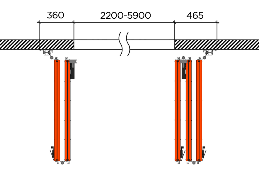 Схема открывания 2 + 3.
